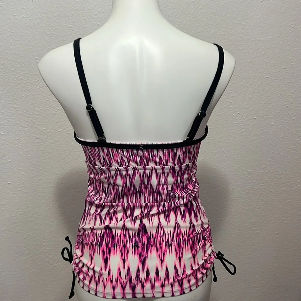 Free Country Pink Purple Tankini Swim Top Sz 8/10
